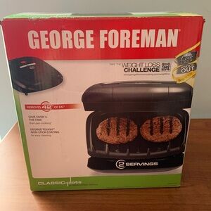 George Foreman 2-Serving Classic Plate Electric Indoor Grill and Panini Press